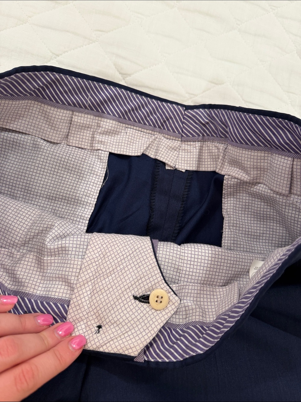 Classic Navy Men's Dress Pants - Modern Straight Fit - Picture 3 of 6